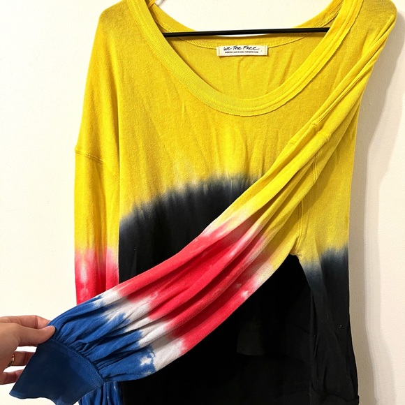 We the Free by Free People Oversized Point Break Tie Dye Multicolored Top - Picture 3 of 5